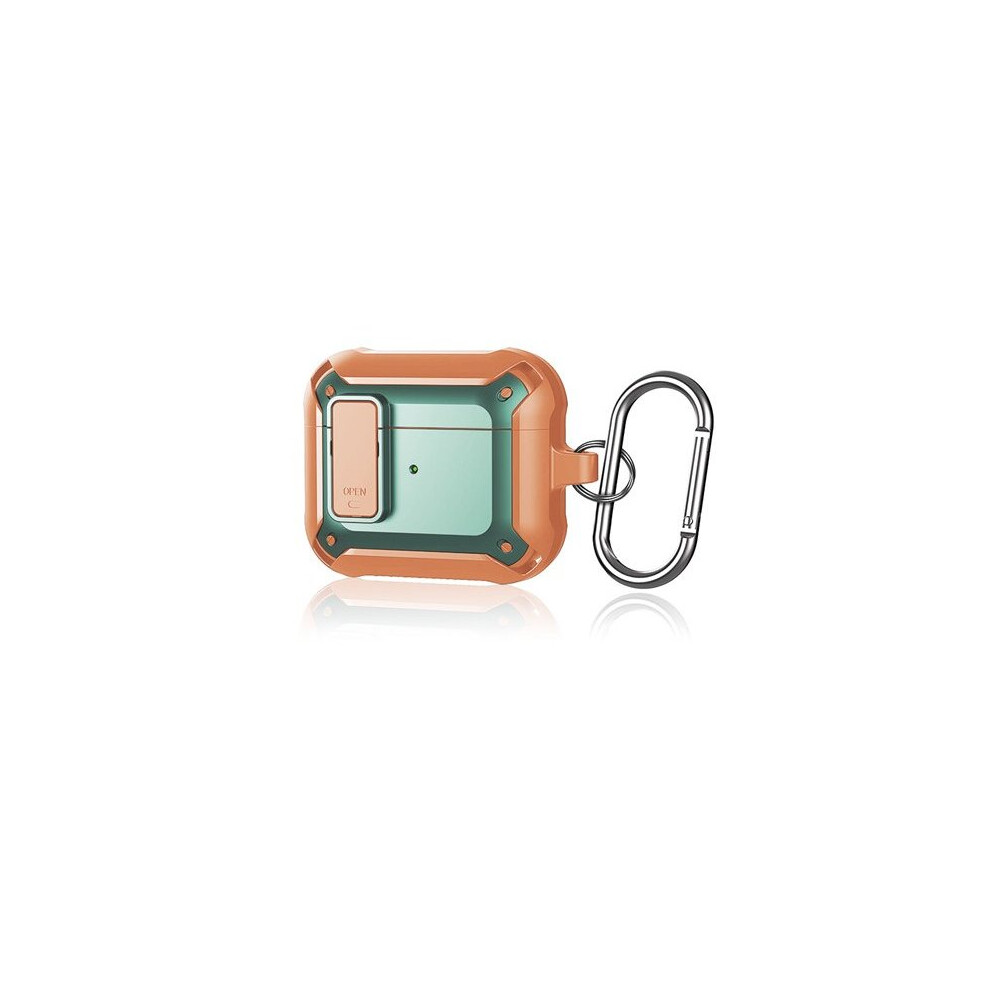 For Apple Airpod 3 Rugged 360 Protection Case In Orange & Green Green,Orange 8904382928018