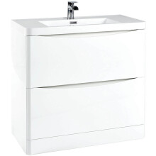 (High Gloss White) Aquariss - Floor Standing Vanity Unit With Basin