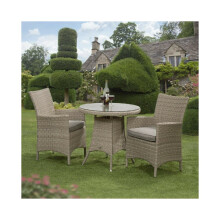 (Natural) Sarasota Rattan Garden Dining Set - 2 Seat Bistro