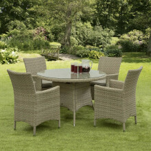 (Natural) Sarasota Rattan Garden Dining Set - 4 Seater