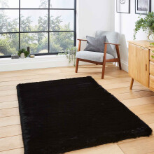(Black, 150 x 230 cm) Super Soft Fluffy Shaggy Rugs Living Room Bedroom Non Shed 8 cm Thick Shag Pile Rug Small Large Soft Area Carpet Mat