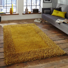 (Yellow, 120 x 170 Cm) Think Rugs Sable 2 Shaggy Hand Tufted Rug