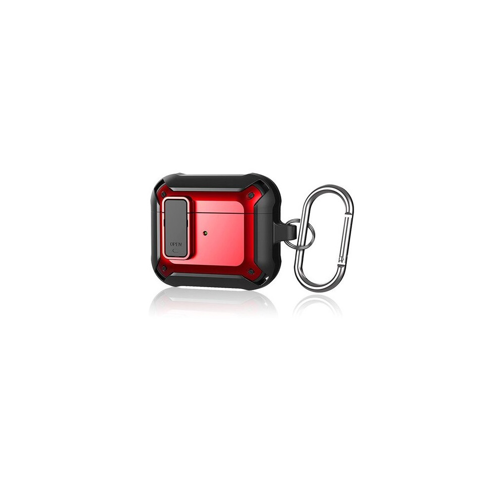 For Apple Airpod 3 Rugged 360 Protection Case In Black & Red Black,Red 8904382928001