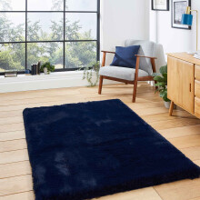 (Navy Blue, 60 x 120 cm) Super Soft Fluffy Shaggy Rugs Living Room Bedroom Non Shed 8 cm Thick Shag Pile Rug Small Large Soft Area Carpet Mat