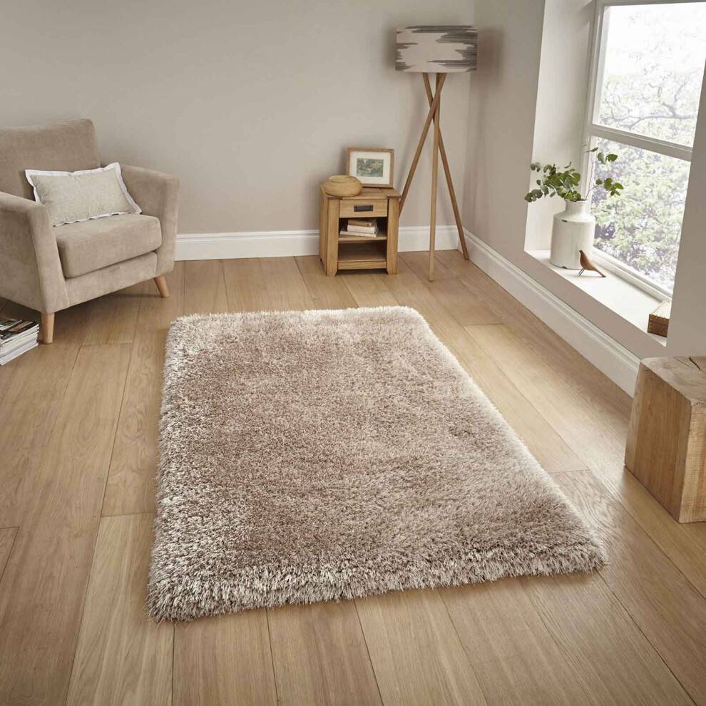 (Beige, 120 x 170 cm) 8cm Thick Fluffy Shaggy Rug Small Large Mat Shag Pile Super Soft Warm Carpet Rugs