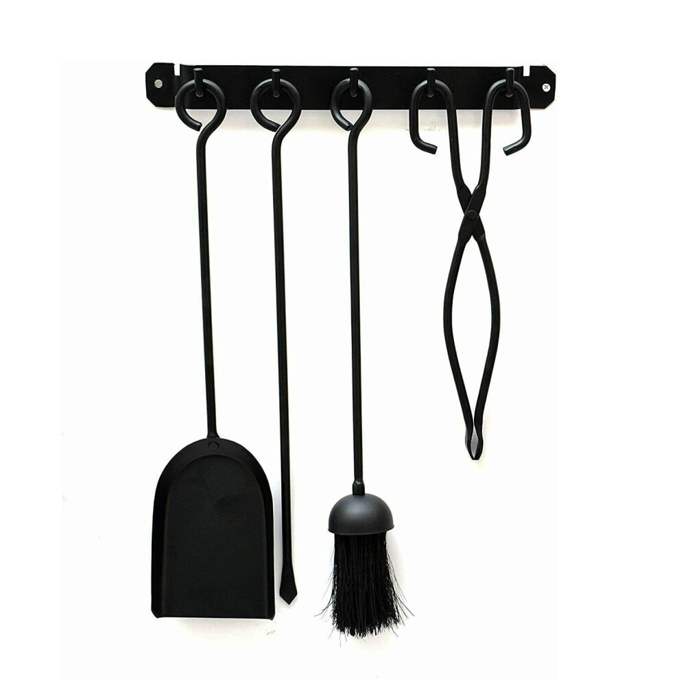 Companion Set Wall Hanging 4 Pieces Black & Bracket