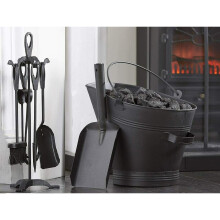 Coal Hod, Shovel & 5 Piece Companion Set Cast Iron