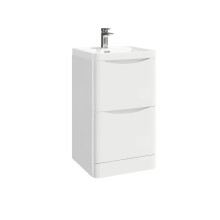 (High Gloss White) Aquariss - Floor Standing Vanity Unit With Basin