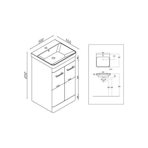 (White) Aquariss -  Freestanding Vanity Unit 2