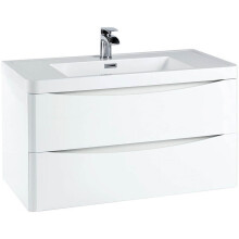 (High Gloss White) Aquariss - Wall Mounted Vanity Unit With Basin