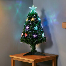 (80cm (2.6ft)) Premier Fibre Optic Star Tree w/Multi Colour LED Lights - 4 Sizes, 60 to 180cm!