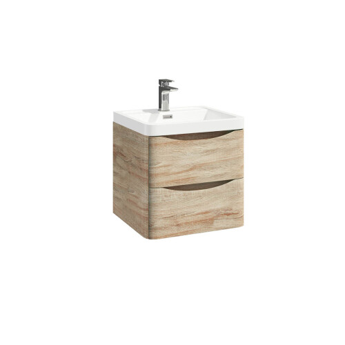 (Oak) Aquariss -  Wall Mounted Vanity Unit With Basin 1