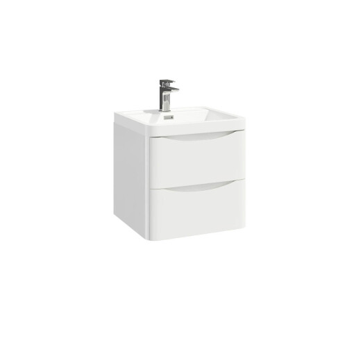 (High Gloss White) Aquariss -  Wall Mounted Vanity Unit With Basin