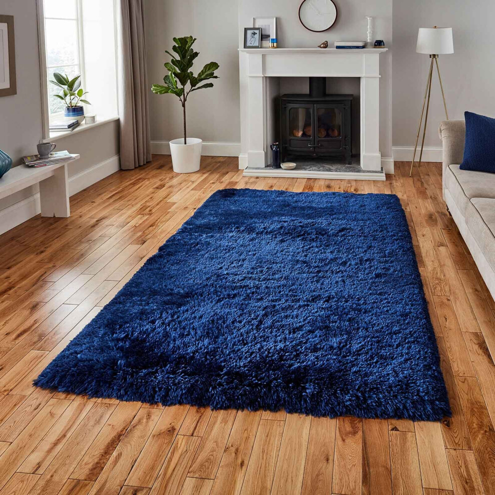 (Navy Blue, 60 x 120 cm) Fluffy Rugs Large SHAGGY RUG Soft 8.5 cm Thick Shag Pile Mat Small Large Microfiber Area Carpet