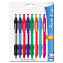 Paper Mate 54549 Profile Ballpoint Retractable Pen  Assorted Ink  Bold  8 per Set
