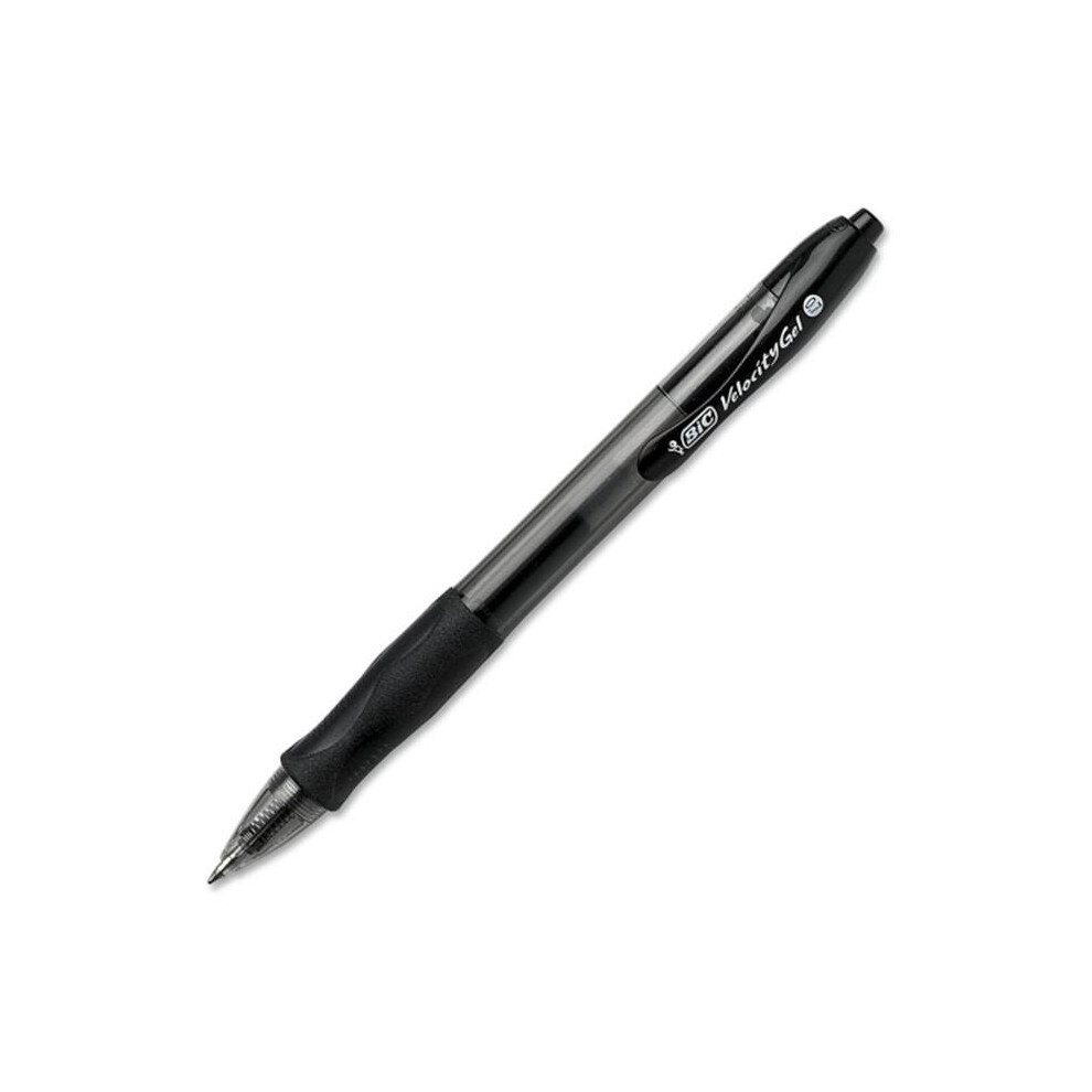Bic RLC11BK Gel Pen  Retractable  .7mm Point  Black  12- pk