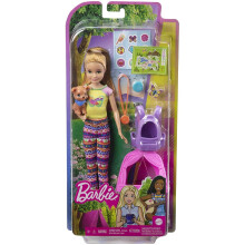 Poup   e Barbie Stacie en camping     deux