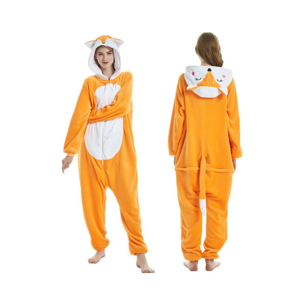 (Fox, S) Adult Animal Unisex Jumpsuit Lounge Wear Kigurumi Pyjamas Fancy Dress Multicoloured