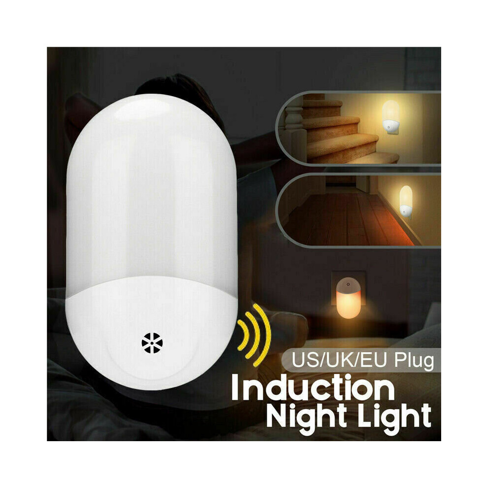 Automatic LED Night Light Dusk to Dawn Wall Plug In Warm White Sensor Light