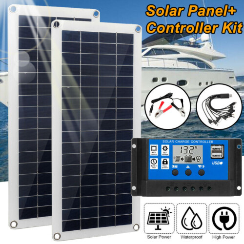 300W Solar Panel Kit 12V Battery Charger 40-100A Controller Caravan 1