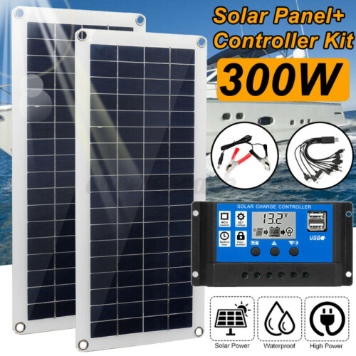 300W Solar Panel Kit 12V Battery Charger 40-100A Controller Caravan