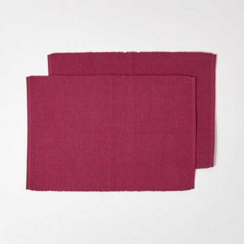 Homescapes (Plum) Cotton Plain Pack of 2 Placemats