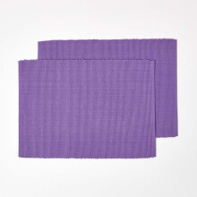 (Purple) Cotton Plain Pack of 2 Placemats