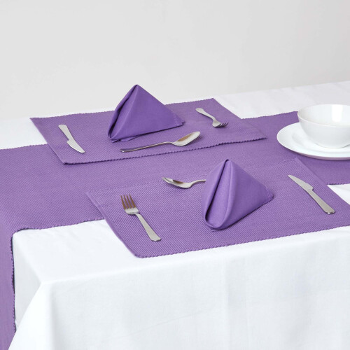 Homescapes (Purple) Cotton Plain Pack of 2 Placemats 1