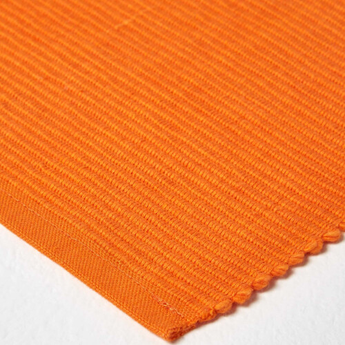 Homescapes (Orange) Cotton Plain Pack of 2 Placemats 2