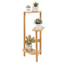 3 Tier Bamboo Tall Corner Plant Rack Garden Flower Pot Holder