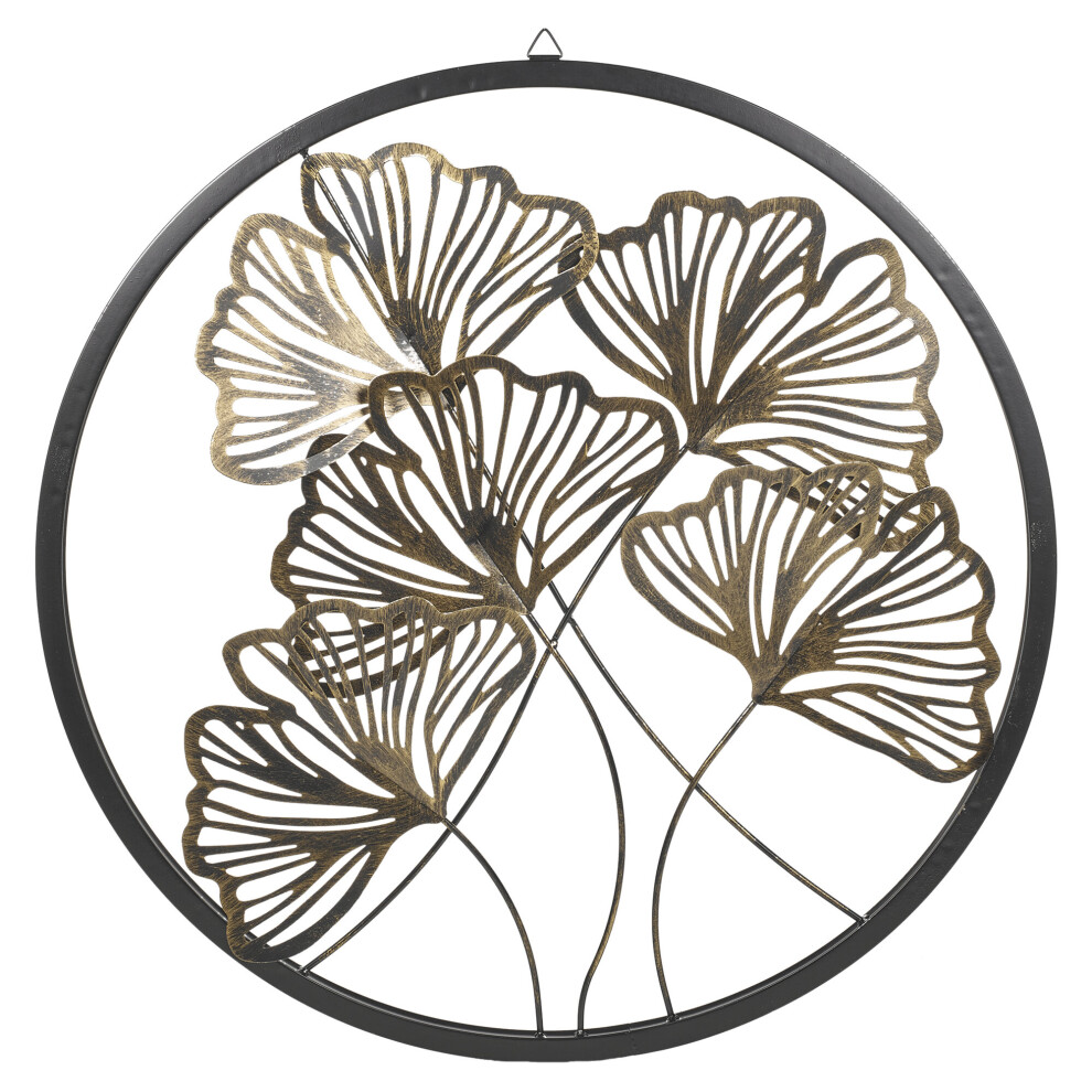 Metal Leaf Floral Decoration Wall Art Ornament Decals Home Room Décor Black-Gold