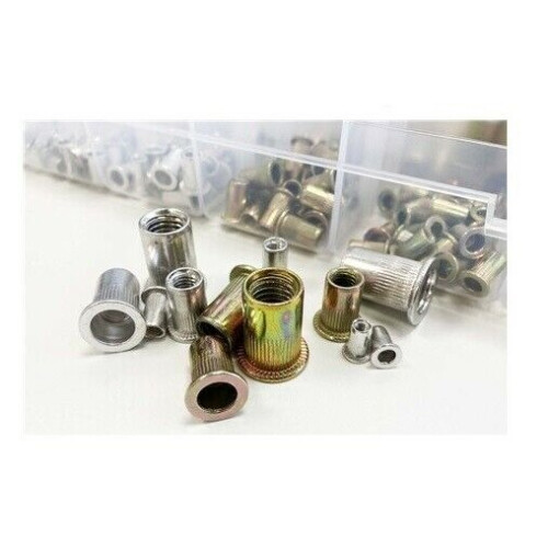 300 x Zinc Plated +Aluminum Mixed Rivnuts Threaded Nuts M3-M10 Rivet Assortment 2