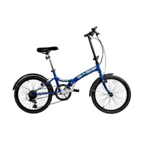Basis Compact Folding Commuter Bicycle 20" Wheel 6 Speed Metallic Blue