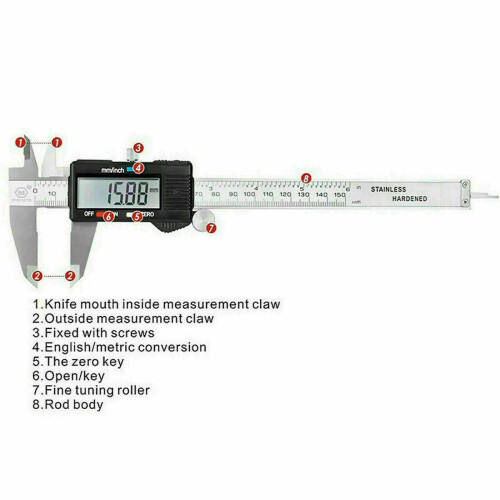 Digitaler Messschieber Mikrometer Messuhr Werkzeug 6 Zoll 150 mm Elektronisch 1