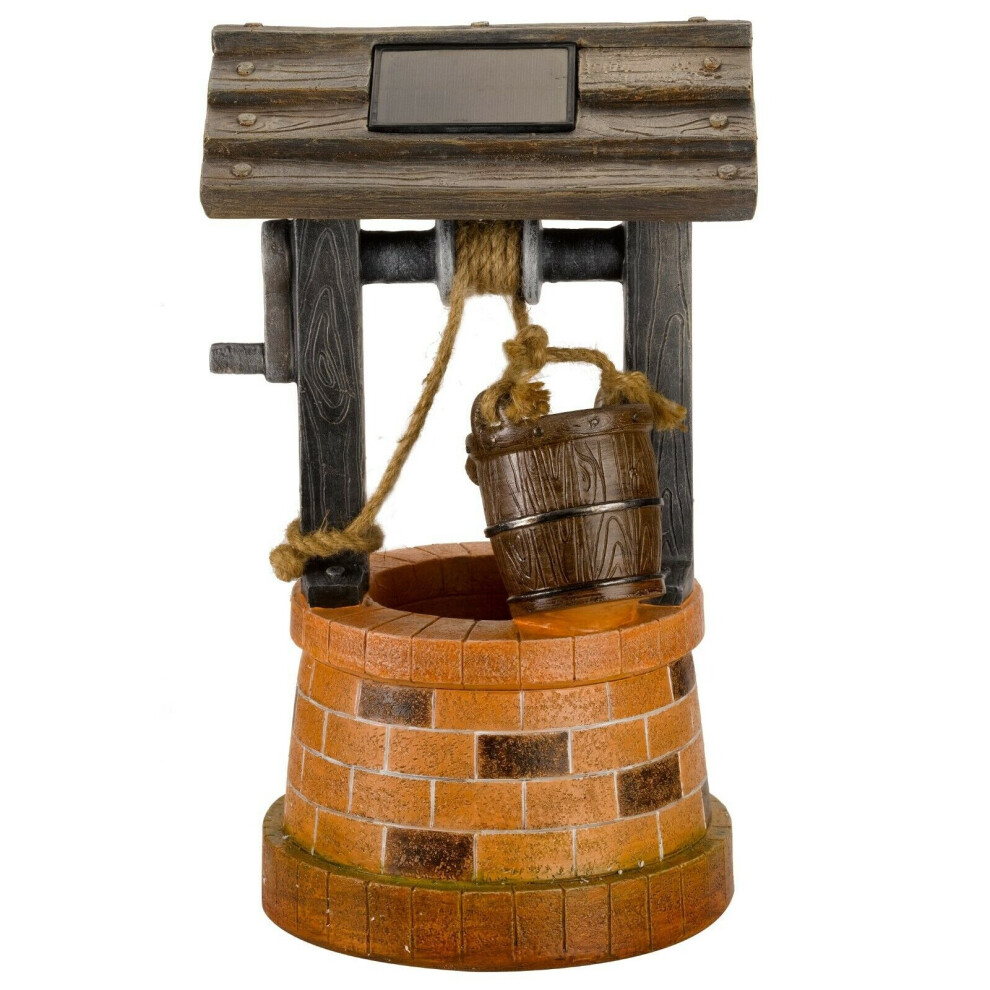 Smart Solar Powered Wishing Well Fountain Garden Water Feature 1170534
