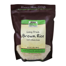 Now Rice Brown Long Grain Natural 908 g
