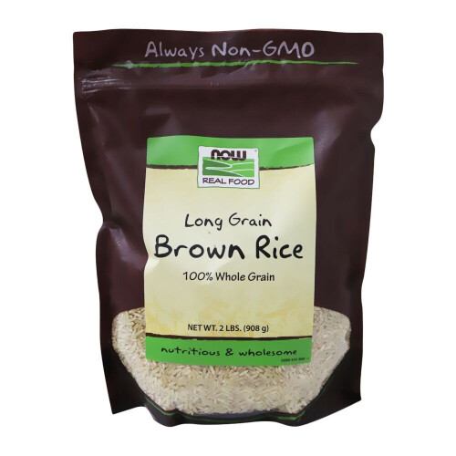 Now Rice Brown Long Grain Natural 908 g