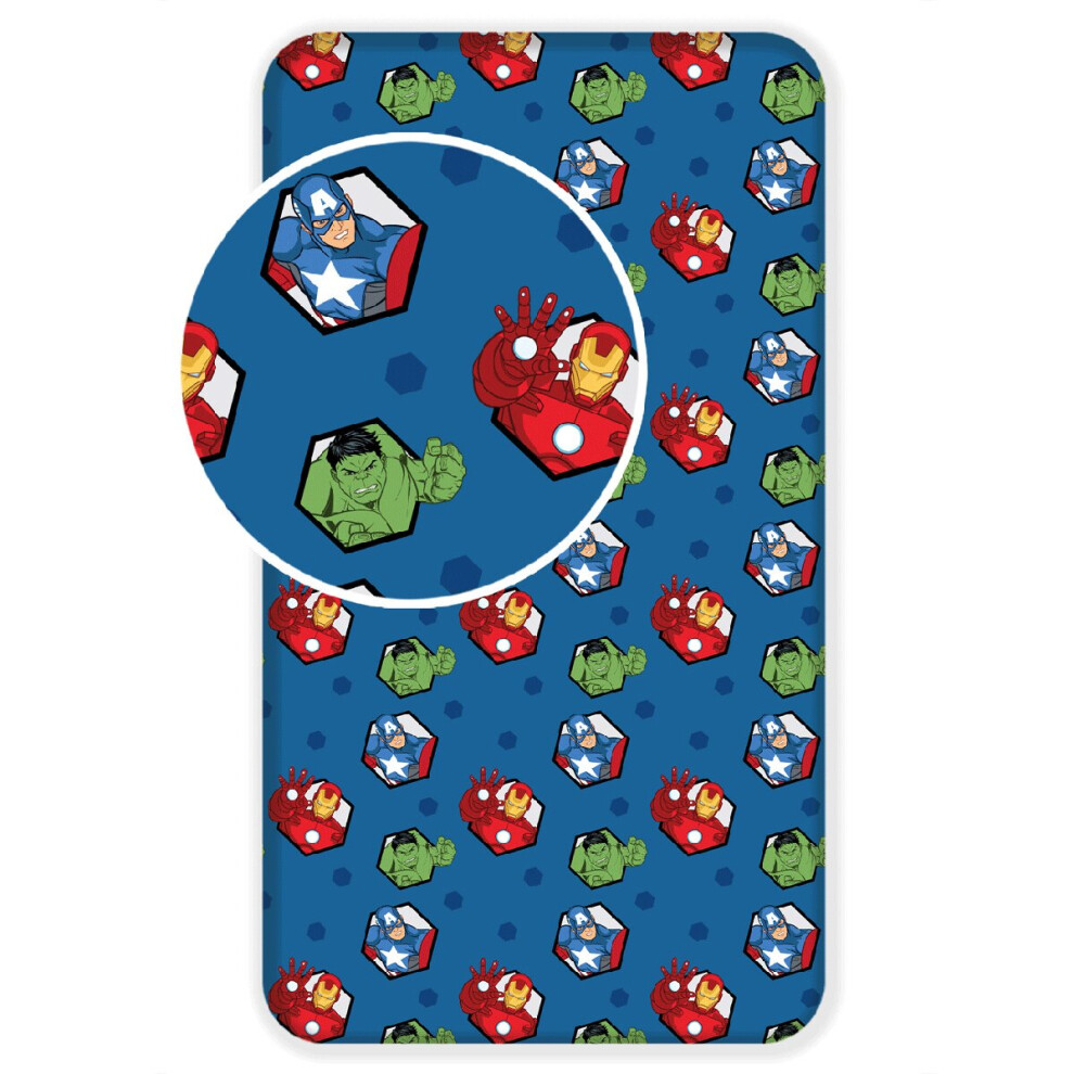 Marvel Avengers Blue Single Fitted Sheet