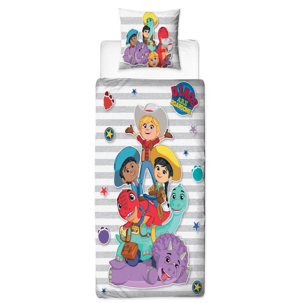 Dinosaurs Dino Ranch Sticker Single Duvet Cover Set