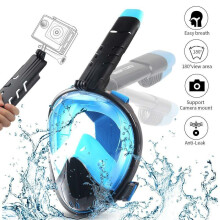 Full Face Snorkel Mask, Foldable Easy Breath Diving Snorkeling Mask