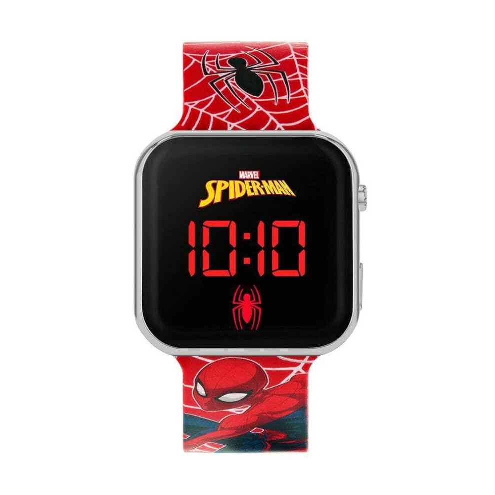 Marvel Spider-Man Kids Red Strap LED Digital Watch