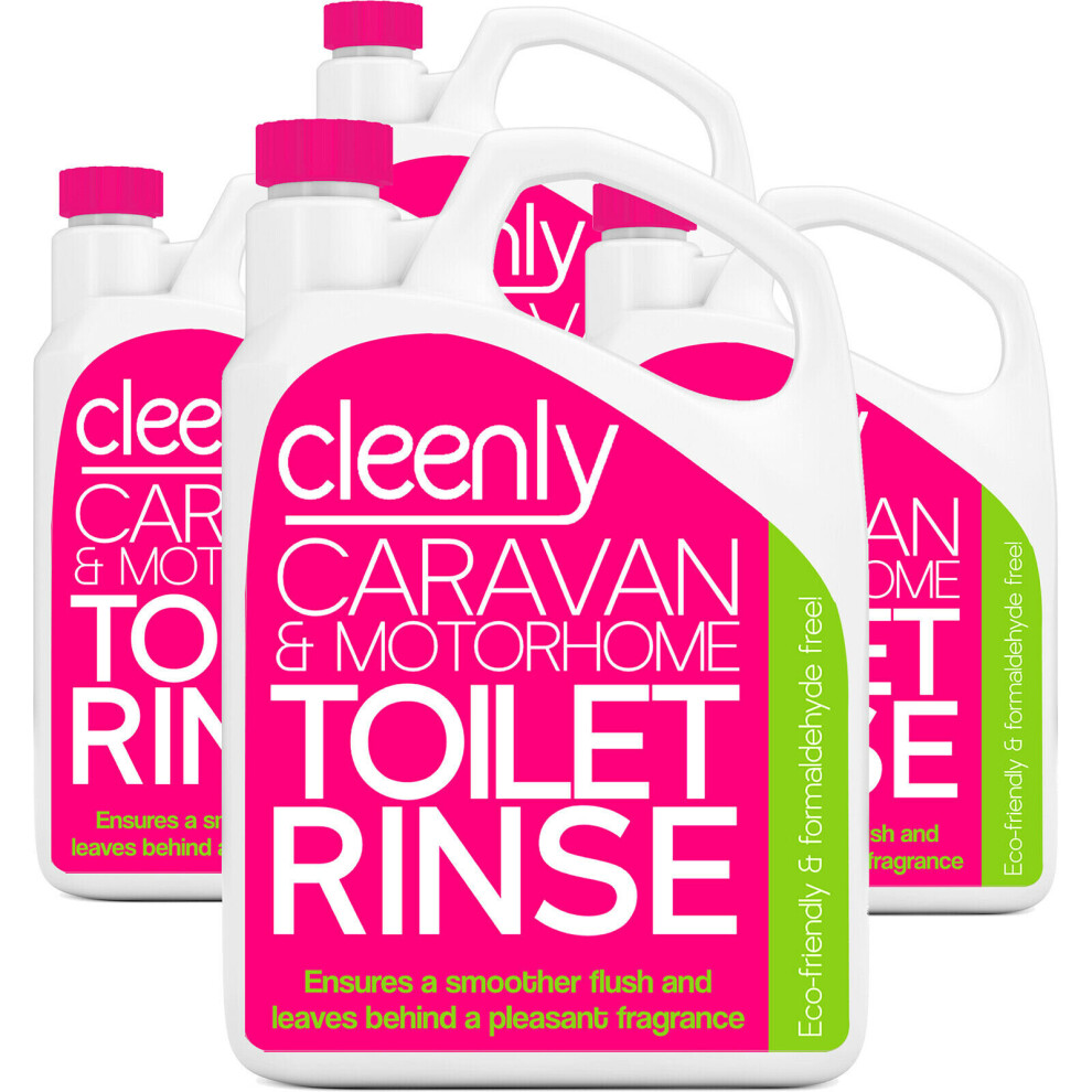Cleenly (4 X 2L) Caravan Pink Chemical Toilet Cleaner Fluid