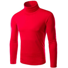 (Winered, 2XL) Mens High Neck Knitted Slim Fit Jumper Sweater Turtleneck Knitwear Pullover