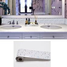 (White Star) Home Decor 5M Self-Adhesive Baseboard Waterproof PVC Wall Skirting Border Tile