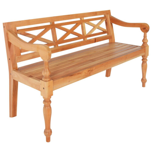 VidaXL vidaXL Solid Mahogany Wood Batavia Bench Light Brown Hallway Decor Seating