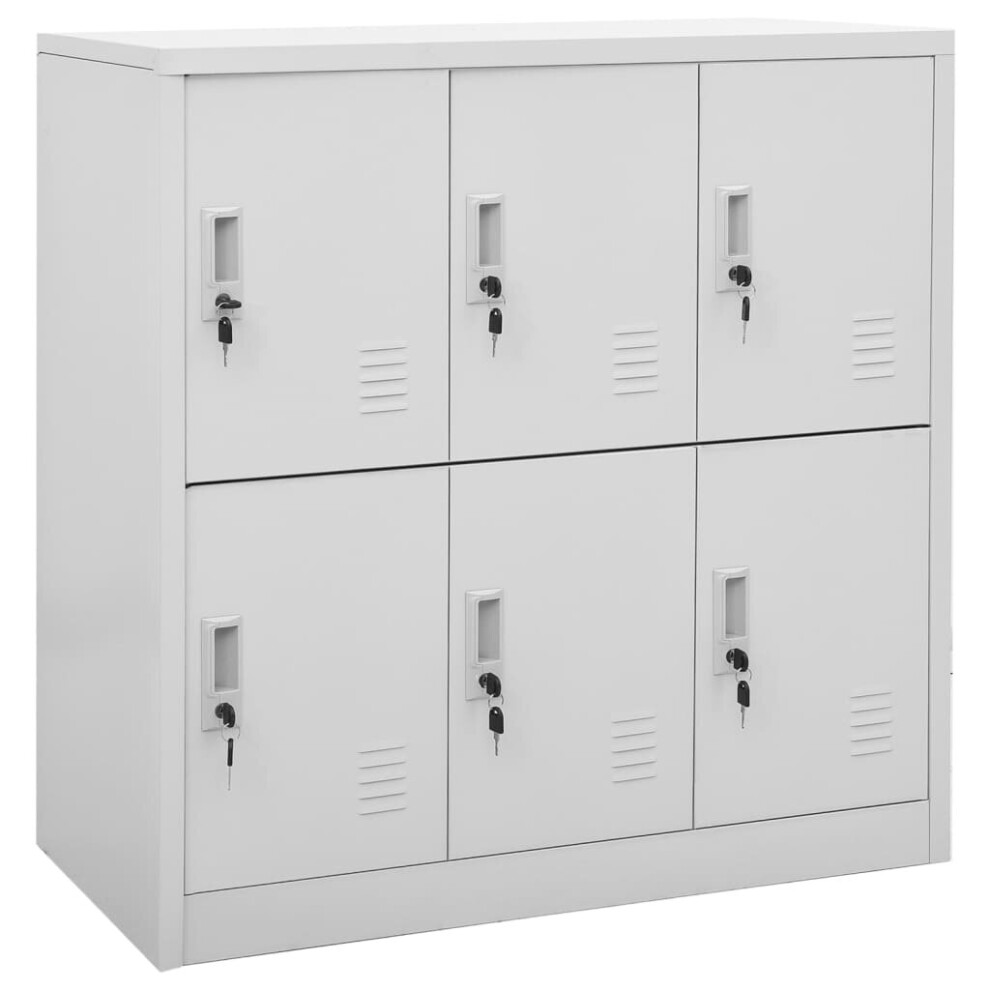 vidaXL Locker Cabinet Light Grey Steel Wardrobe School Office Locker Cabinet