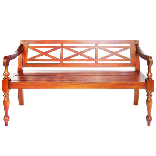 VidaXL vidaXL Solid Mahogany Wood Batavia Bench Dark Brown Hallway Decor Seating 1