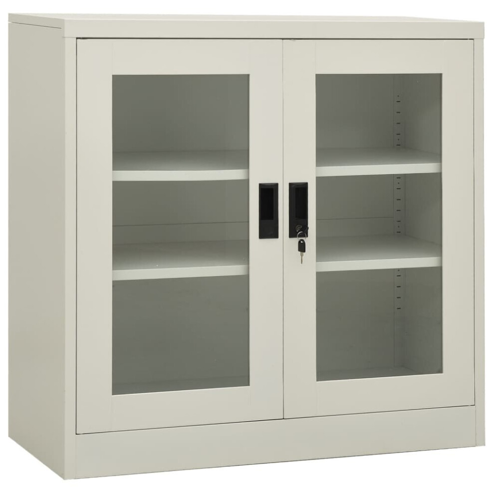 vidaXL Office Cabinet Light Grey Steel Home Filing File Storage Cabinet Locker