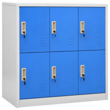 vidaXL Locker Cabinet Light Grey and Blue Steel School Office Locker Cabinet