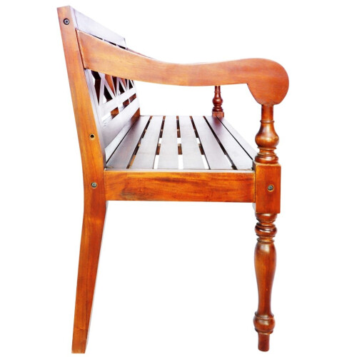 VidaXL vidaXL Solid Mahogany Wood Batavia Bench Dark Brown Hallway Decor Seating 2